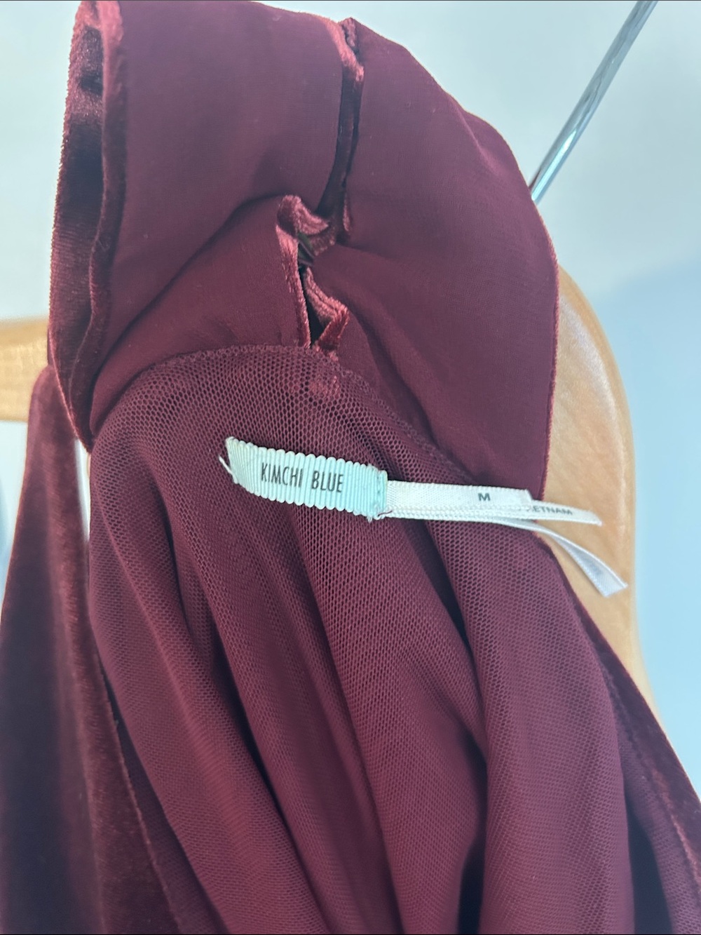 Velvet Button-Down Back Mini Dress in Deep Plum (M) - Picture 3 of 3